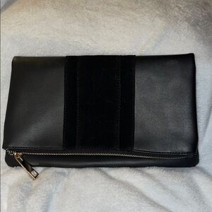 Summer & Rose Black Zip Flat Foldover Clutch